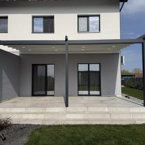 Pergolă retractabilă cu membrană PVC - proiect realizat în Timiş, Covaci